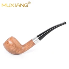 MUXIANG Rosewood Acorn Pipe Wooden Pear Tobacco Smoking Pipe Bent Taper Stem 