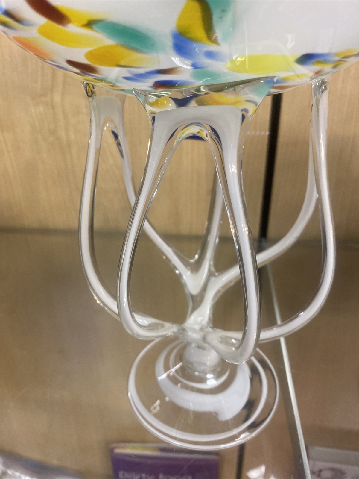 Makora Jozefina Krosno Poland Hand Blown Art Glass Octopus Jelly Fish