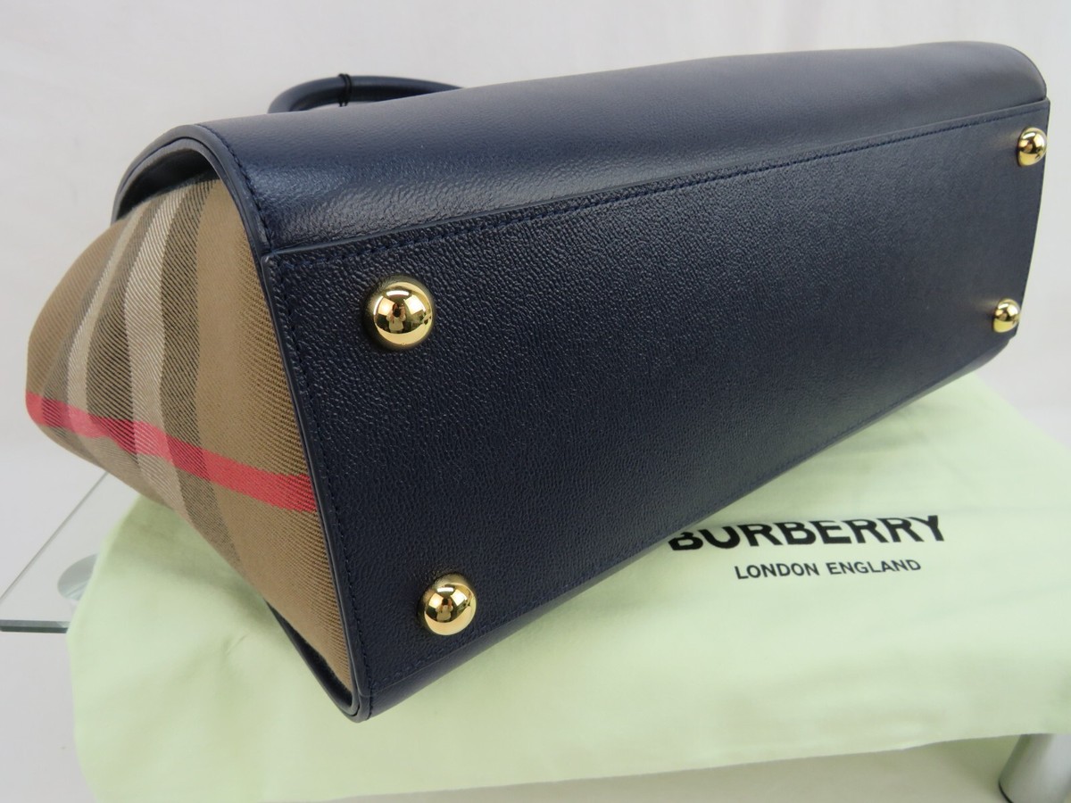 NEW BURBERRY BANWELL BLACK LEATHER CHECK CANVAS SHOULDER NEW BURBERRY BANWELL BLACK LEATHER CHECK CANVAS SHOULDER