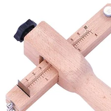 Adjustable Wooden Leather Strap Cutter, Leather Strip Tool - 5 Blades Included
