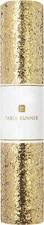 NIP Talking Tables Gold GLITTER Table Runner ON FAUX LEATHER 71" X 12"