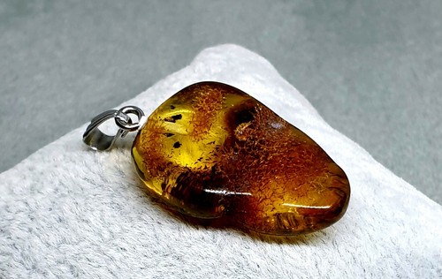 Natural and Un-cut Baltic Amber Pendant-Cognac Colour - Picture 6 of 6