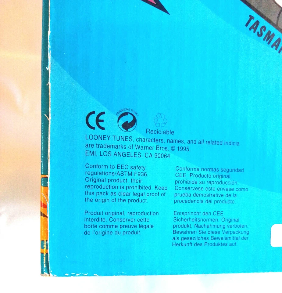 Плюшевая винтажная классическая коллекция Warner Bros. Daffy Duck Looney Tunes 1995 новая из старых запасов - Изображение 4 из 4