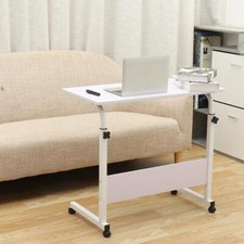 Desk Laptop Cart Rolling Computer Table Notebook Stand Tray Adjustable w/ Wheel