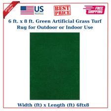 6 ft. x 8 ft. Green Artificial Grass Turf Rug for Outdoor or Indoor Use