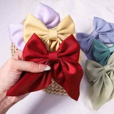 Adorable Solid Color Bow Hairpins for Girls - Cute and Stylish Hair Accessories
