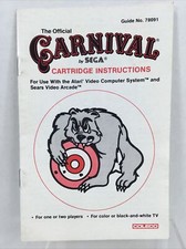 Carnival Atari 2600 MANUAL ONLY NO GAME Sega Coleco Guide No.  78091