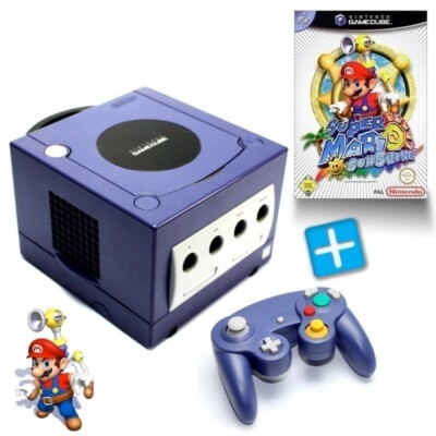Nintendo GameCube - Konsole #lila + Super Mario Sunshine +