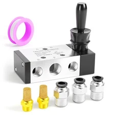 1/4"NPT 5 Way 2 Position Air Hand Lever Operated Valve Pneumatic Solenoid Valve