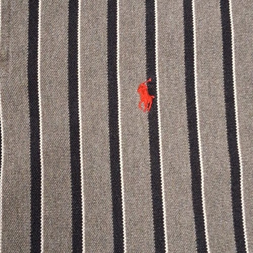 Vintage 90's Polo Ralph Lauren Rugby Shirt Men's Large Vertical Gray Striped EUC by Ralph Lauren, Size L, $24.89 - Photo 4