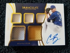 Corbin Burnes 2019 Panini Immaculate 5 Patch Relic's Autograph RPA RC #/99 