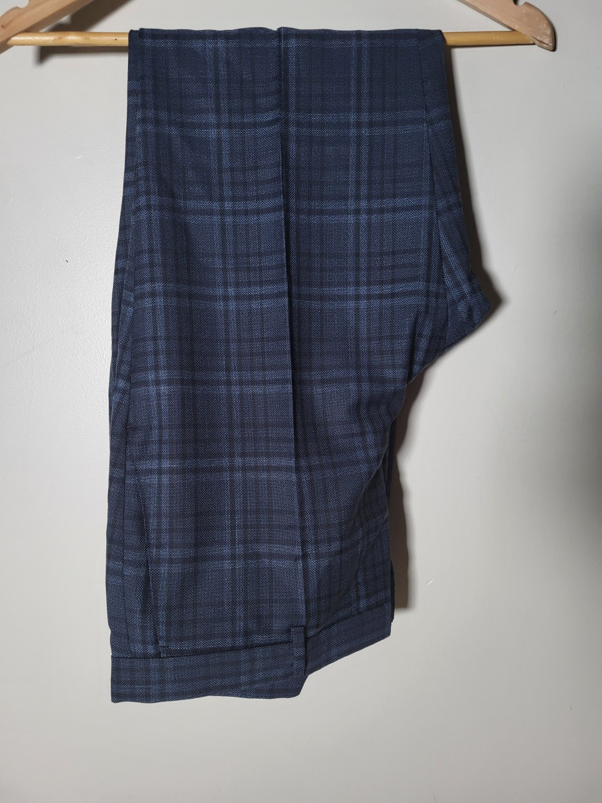 NEW Hugo Boss 40R Slim Fit Blue Black Glen plaid 2pc Suit Jacket W34 X L29 Pants image 6