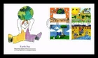 DR JIM STAMPS US COVER EARTH DAY KIDS CARE ABOUT ENVIRONMENT FDC SETENANT