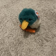 Puffkins Dillard the Duck Mallard Duck Green and 1994 Vintage Plush with Tag