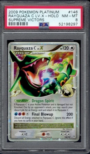 2009 Pokémon Rayquaza C Lv.X Holo 146/147 PSA 8 (Supreme Victors)