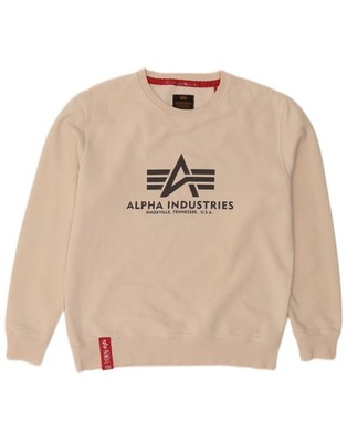 Alpha Industries Herren Graphic Sweatshirt Pullover Medium Beige Baumwolle AU08