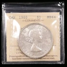 1960 $1 ICCS MS64 *Island Grass Variety* Canada Silver Dollar Uncirculated