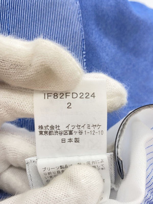ISSEY MIYAKE FETE◆00s/08SS/アシンメトリープリーツ変形シャツ/2/ポリエステル/WHT/BLU/IF82FD224// ISSEY MIYAKE FETE 00s ​​08SS asymmetrical pleated deformed