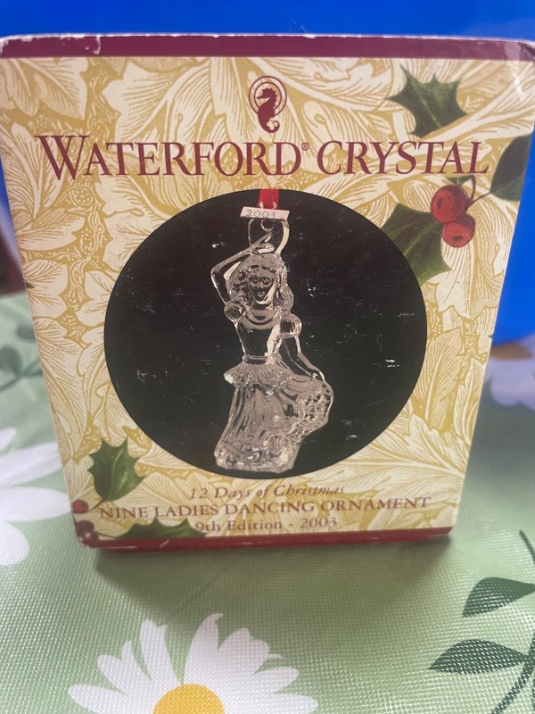 Waterford Crystal Ornament 12 Days of Christmas Nine Ladies Dancing 2003 9th Ed