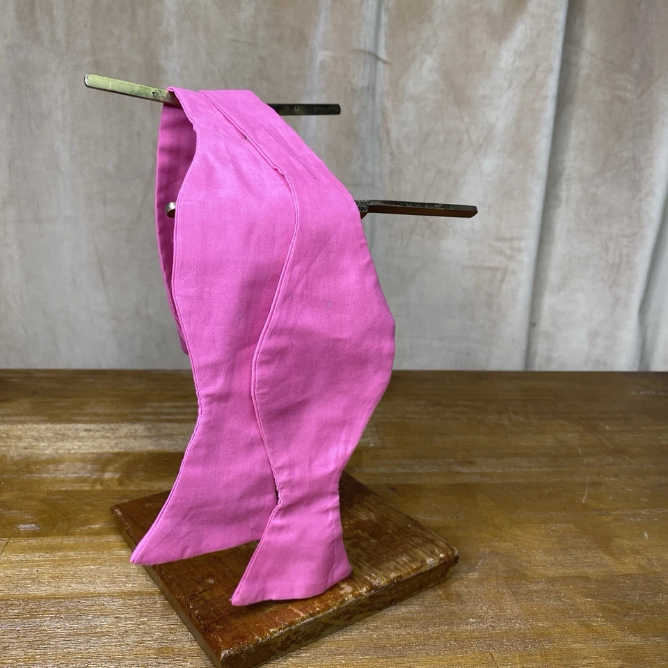 Gravata borboleta rosa vintage anos 80 unissex preppy - Imagem 4 de 4