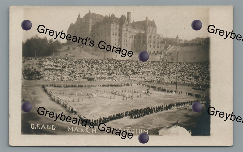 RPPC Grand March High School Stadium TACOMA WA Washington Real Photo Postcard