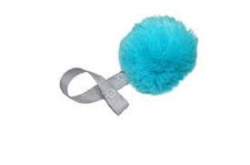 ClassyPaci 32132 Fur Pom Pom with Pacifier Aqua Blue Pom with Grey Clip
