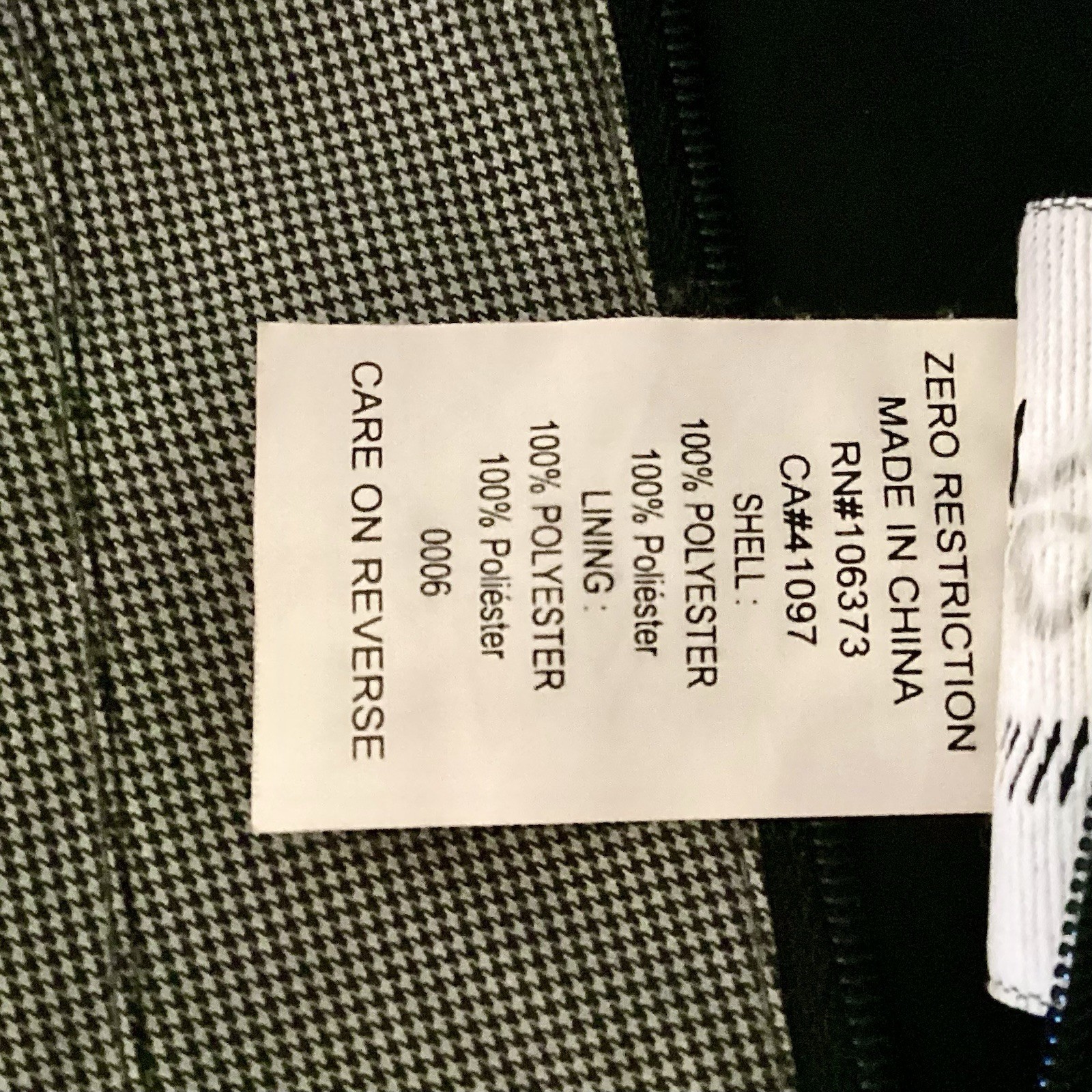 ZERO RESTRICTION Tour Series  Reversible 1/2 Sleeve Golf Pullover Gray Black XXL