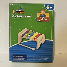 CREATE &LEARN XYLOPHONE  Wood Build Toy 6+ - New