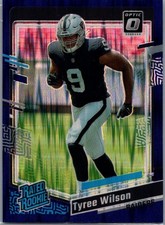 2023 Donruss Optic # 262 Tyree Wilson Rated Rookie Purple Shock Prizm Raiders