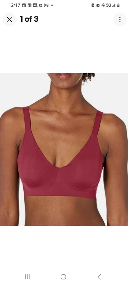 Sujetador con aros Bali Comfort Revolution Easylite con cierre trasero rojo oscuro mediano Foto 3 de 4