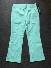 NU DIMENSION Luxury Touch Stretch Women's Scrub Pants - MEDIUM Teal NWT