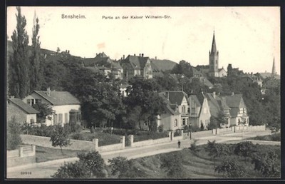 Bensheim, lot on Kaiser Wilhelm Street, postcard 