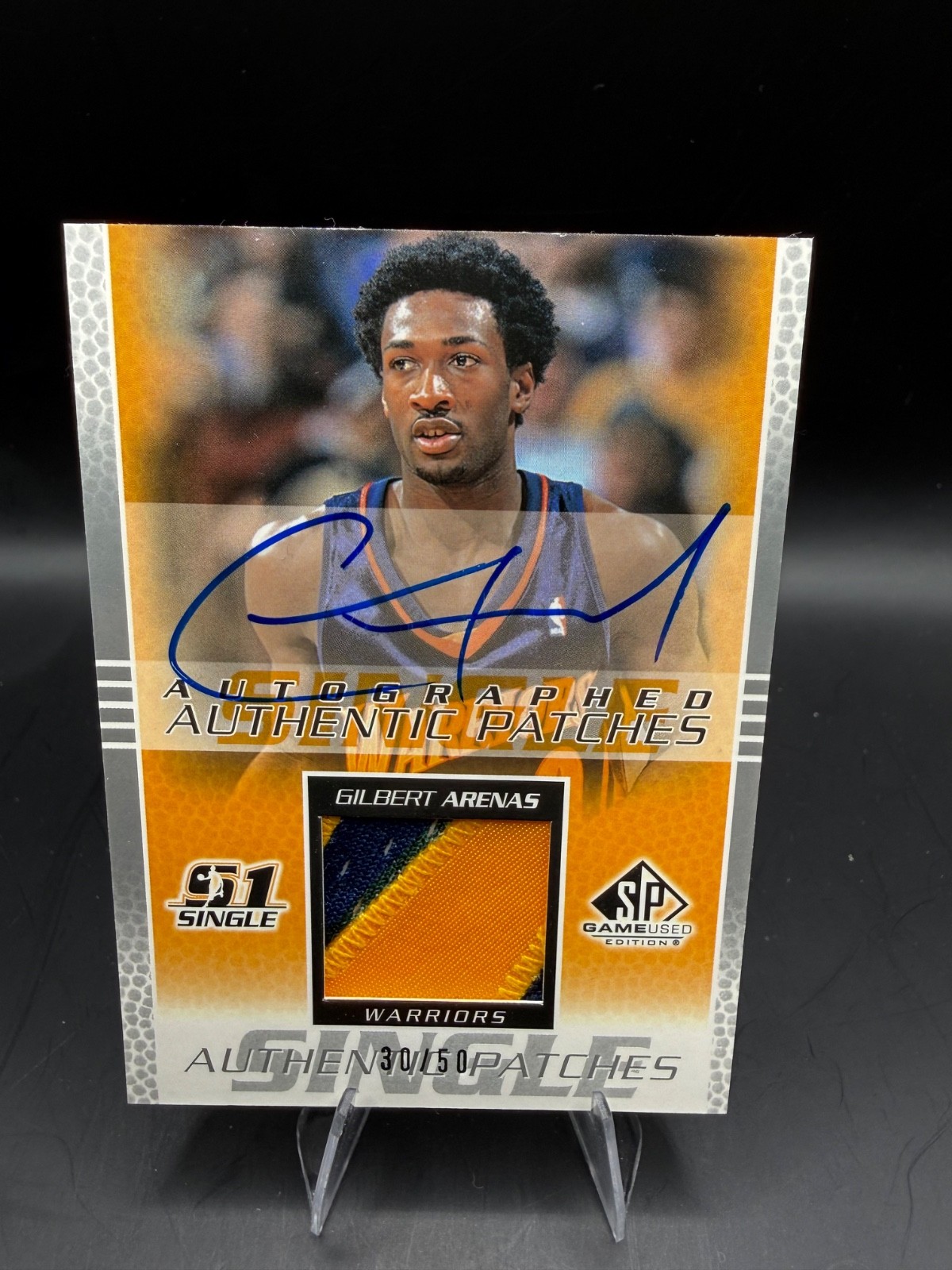 Gilbert Arenas 2003-04 Upper Deck SP Game Used Autograph Patch Patches /50 Auto