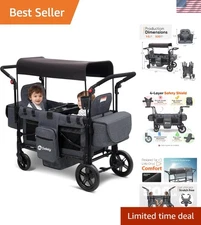 Wagon Stroller for 2 Kids, Luxury 4-in-1 Stroller Wagon -  Quality with Conve...