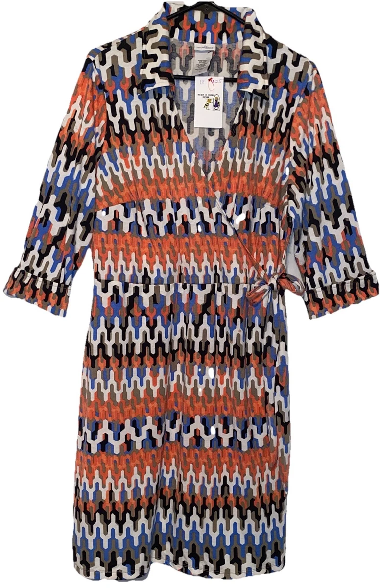 Robe Chemise élégante En Velours Brodé Jaclyn Smith - Taille L - Occasion Très Bon état