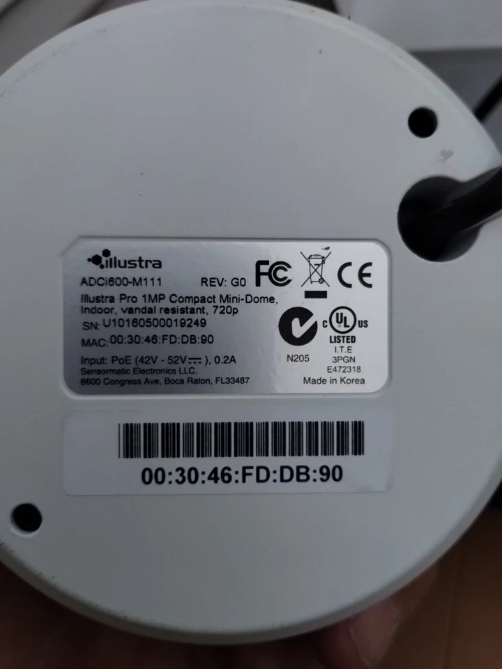 Tyco Illustra Indoor Mini Dome Security Camera - Image 3 of 3