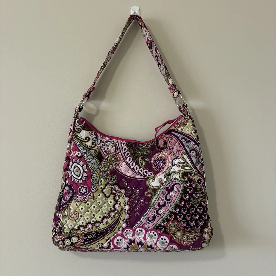 Vera Bradley Bolso de Hombro Cartera Rosa Paisley Excelente Estado Foto 2 de 4