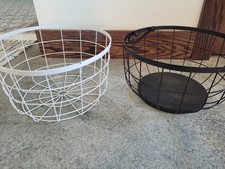 2 -13inch Wire Baskets - Black and White