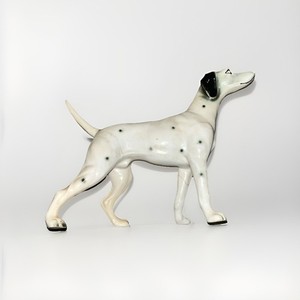 Large Vintage Ceramic Dalmatian Dog Statue 8" Long