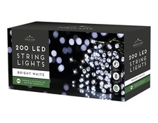 200 Led String Lights BRIGHT WHITE Indoor and Outdoor use Battery Operated 20m