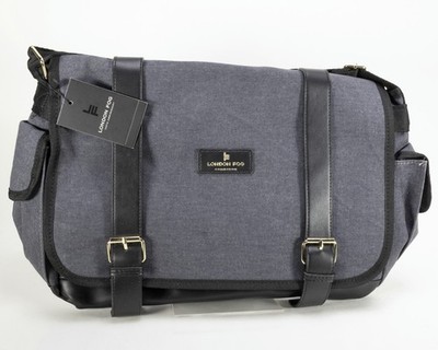 London Fog Unisex Canvas Messenger Bag Denim