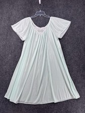 VTG Sears Mint Green Carriage Court Nightgown Lace Trim Size XS-L Made In USA