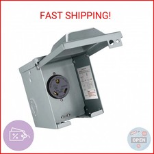30 Amp 125 Volt RV Power Outlet Box, Enclosed Lockable Weatherproof NEMA TT-30R