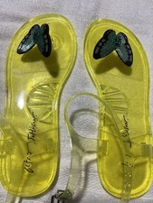 Betsey Johnson clear Yellow butterfly sandals 36