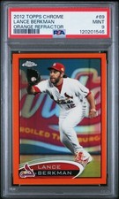 2012 TOPPS CHROME ORANGE REFRACTOR #69 LANCE BERKMAN PSA 9