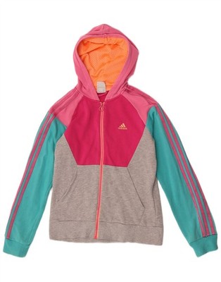 Adidas Mädchen Zip Hoodie Pullover 13-14 Jahre Mehrfarbig Colourblock DM11