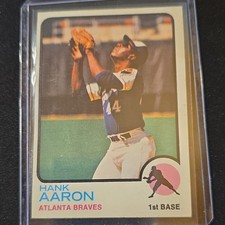 Topps 1973 Hank Aaron #100 Atlanta Braves MLB Baseball Card Base Set T.C.G.