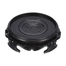 Planter Display Stand, 4" Dia Imitation Wood Style Round Bonsai Base, Black