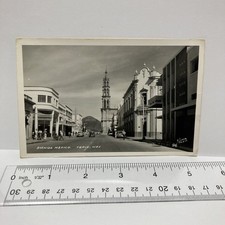 Postal RPPC Tepic México Avenida Nay Street View Cathedral Cancelar 1962