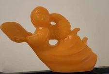 Mold-A-Rama Christmas holiday FLYING SINGING ANGEL Molded Souvenir DARK ORANGE